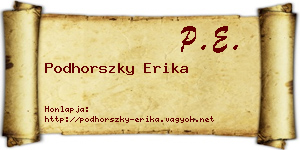 Podhorszky Erika névjegykártya